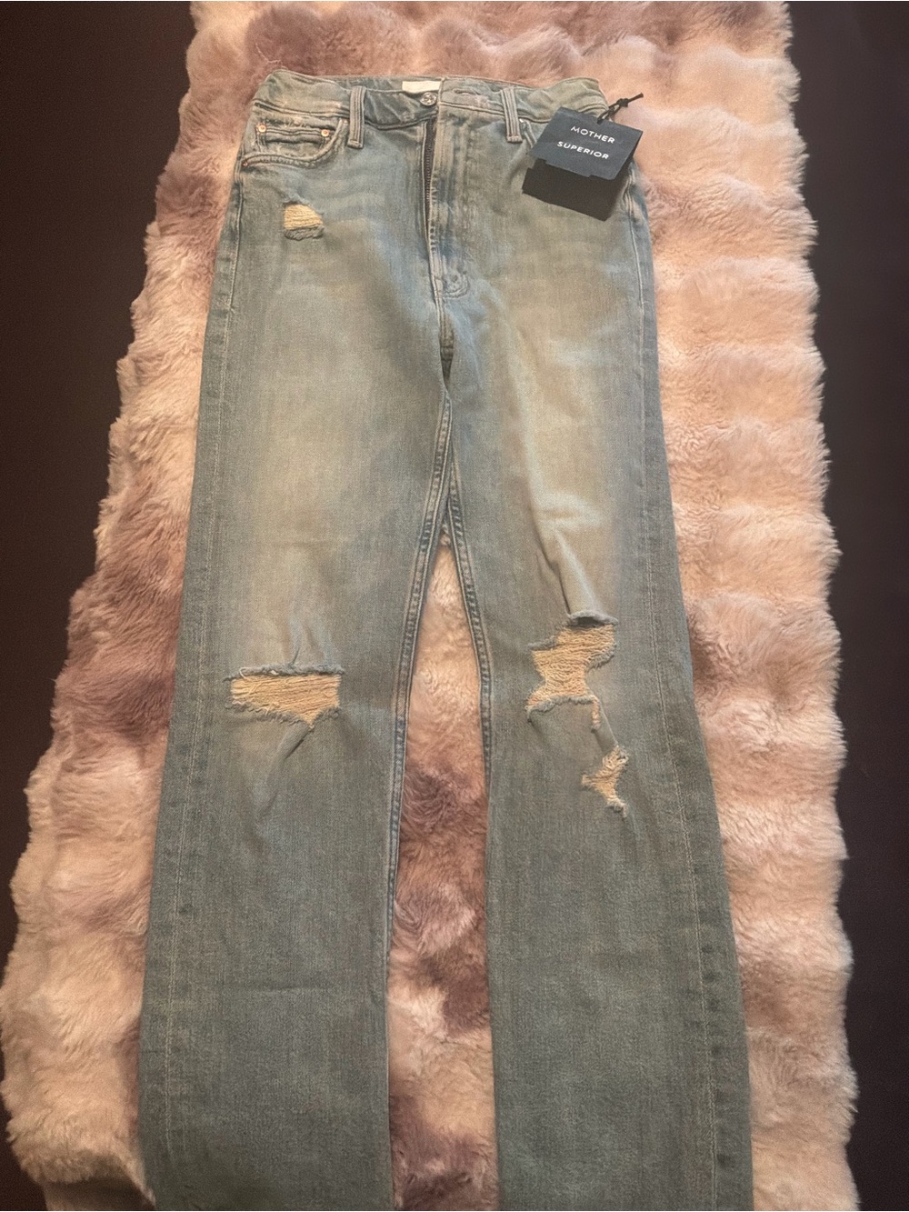 MOTHER high waist, light blue some distressing. - Picture 6 of 6